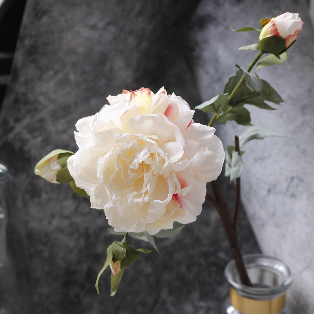 Magnifique pivoine artificielle en soie, bouquet élégant de 62 cm pour mariage, décoration de table et intérieur, style bohème chic