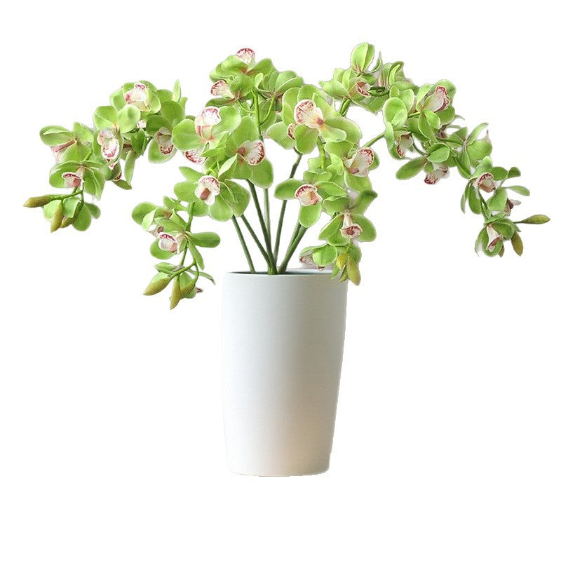Orchidée papillon artificielle, tige unique avec 8 fleurs, 69 cm, décoration intérieure élégante