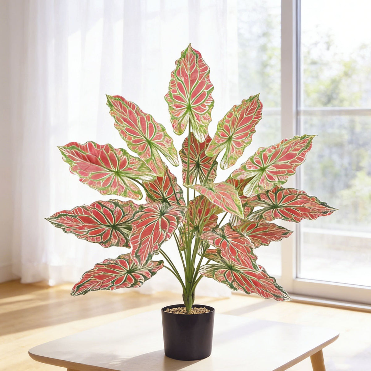 Plante artificielle Alocasia (faux bambou chanceux), 60 cm, décoration intérieure style nordique, pour mariage, bureau et hôtels