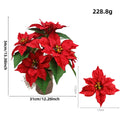 Plante artificielle Poinsettia (34 cm) avec pot, décoration de Noël élégante pour intérieur et extérieur