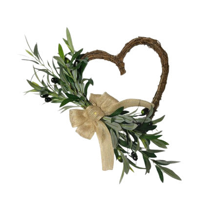 Couronne de feuilles d'olivier artificielle, 45 cm, décoration intérieure élégante