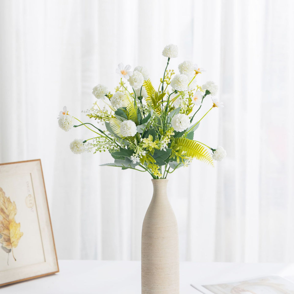 Fleurs artificielles pissenlit et hortensia, bouquet de 8 têtes, 36 cm, décoration intérieure et extérieure, mariage, événements, sans entretien