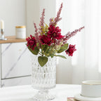Bouquet de fleurs artificielles rétro automnal, 36 cm - Marguerites et blé, décoration de mariage et maison
