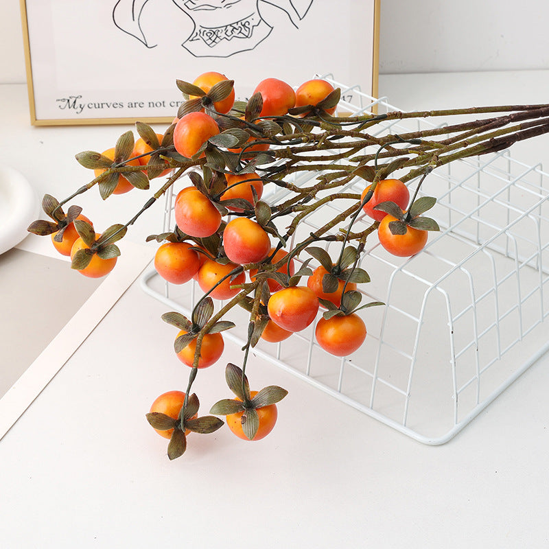 Branche artificielle de mini kakis, 14 fleurs en mousse, 70 cm, décoration d'intérieur, mariage, événements