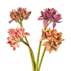 Fleur artificielle Clivia, décoration élégante pour intérieur, 3 fleurs, 56 cm