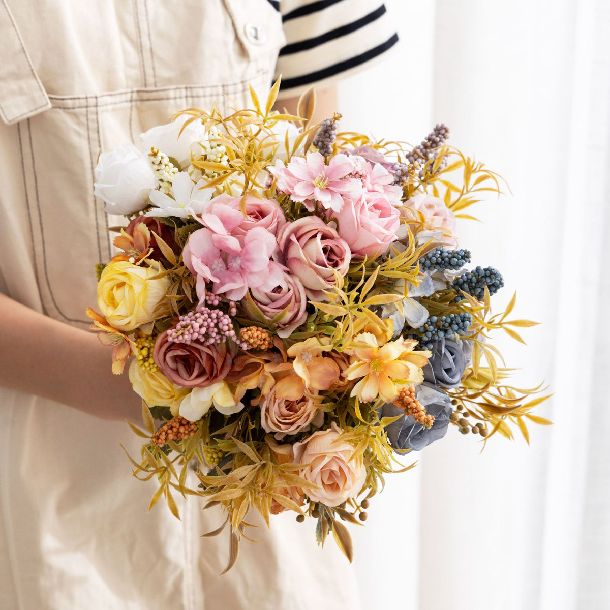 Bouquet de Roses Artificielles en Soie, 35 cm, Décoration d'Intérieur, Mariage, Événements, Cadeau