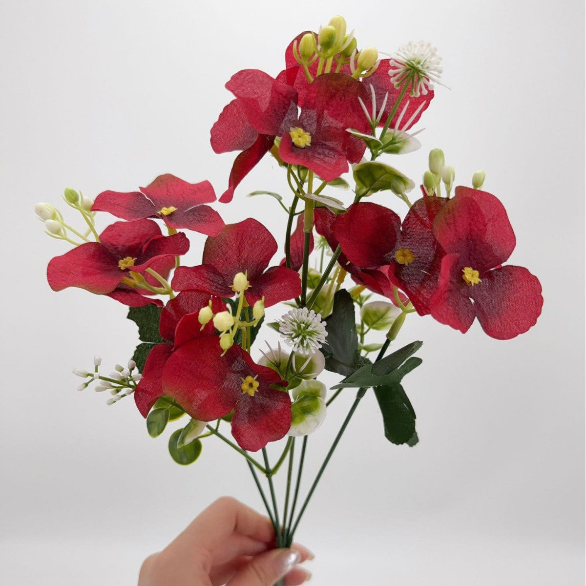 Bouquet de fleurs artificielles en hydrangea, 36 cm, tissu soyeux, multicolore, pour décoration intérieure et événements
