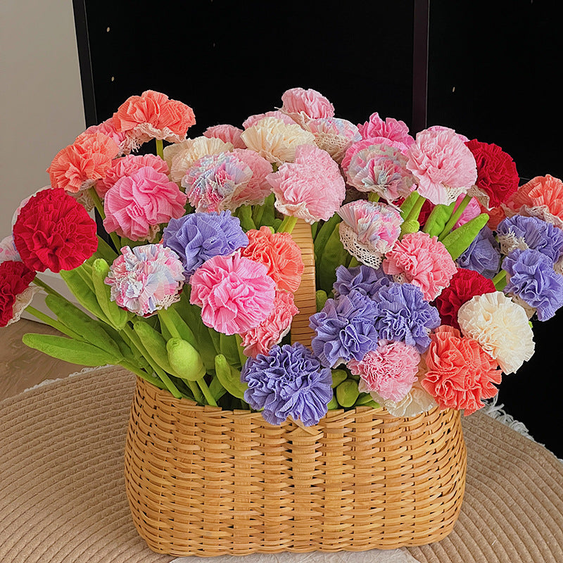 Bouquet de 10 œillets en tissu polyester, 35 cm de haut, idéal pour décoration intérieure et cadeaux