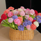 Bouquet de 10 œillets en tissu polyester, 35 cm de haut, idéal pour décoration intérieure et cadeaux