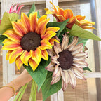 Tige artificielle de tournesol 69 cm, fleur en tissu soyeux, décoration intemporelle pour maison, mariage, commerce