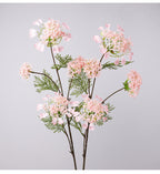 Branche unique de fleurs artificielles pissenlit et perles de neige, 96 cm, tissu soyeux, idéal pour mariages et décoration intérieure