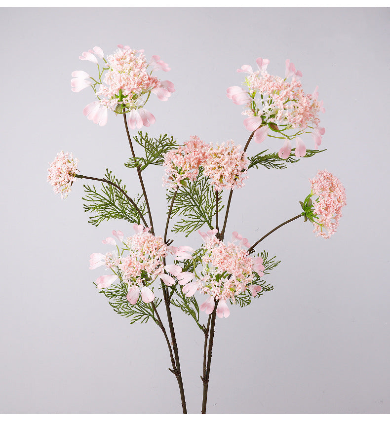 Branche unique de fleurs artificielles pissenlit et perles de neige, 96 cm, tissu soyeux, idéal pour mariages et décoration intérieure