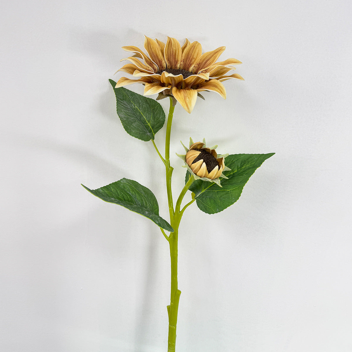 Tournesol Artificiel, Tige Unique avec 2 Fleurs, 116 cm, Décoration Élégante pour Mariage et Intérieur