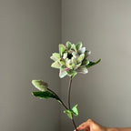 Fleur artificielle chic, tige unique avec 2 fleurs d'Artichaut et d'Ananas, 67 cm, pour mariage et décoration intérieure