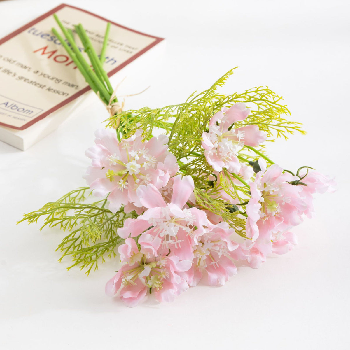 Bouquet de 10 fleurs artificielles cosmos et marguerites, 37 cm, décoration élégante pour mariage et intérieur