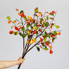 Branche de feuilles de kaki en soie artificielle, longueur 93 cm, décoration intérieure, style campagne