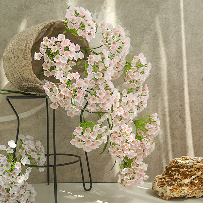 Fleur artificielle en soie polyester, tige unique avec 3 fleurs d'œillet, 72 cm, pour décoration intérieure et événements