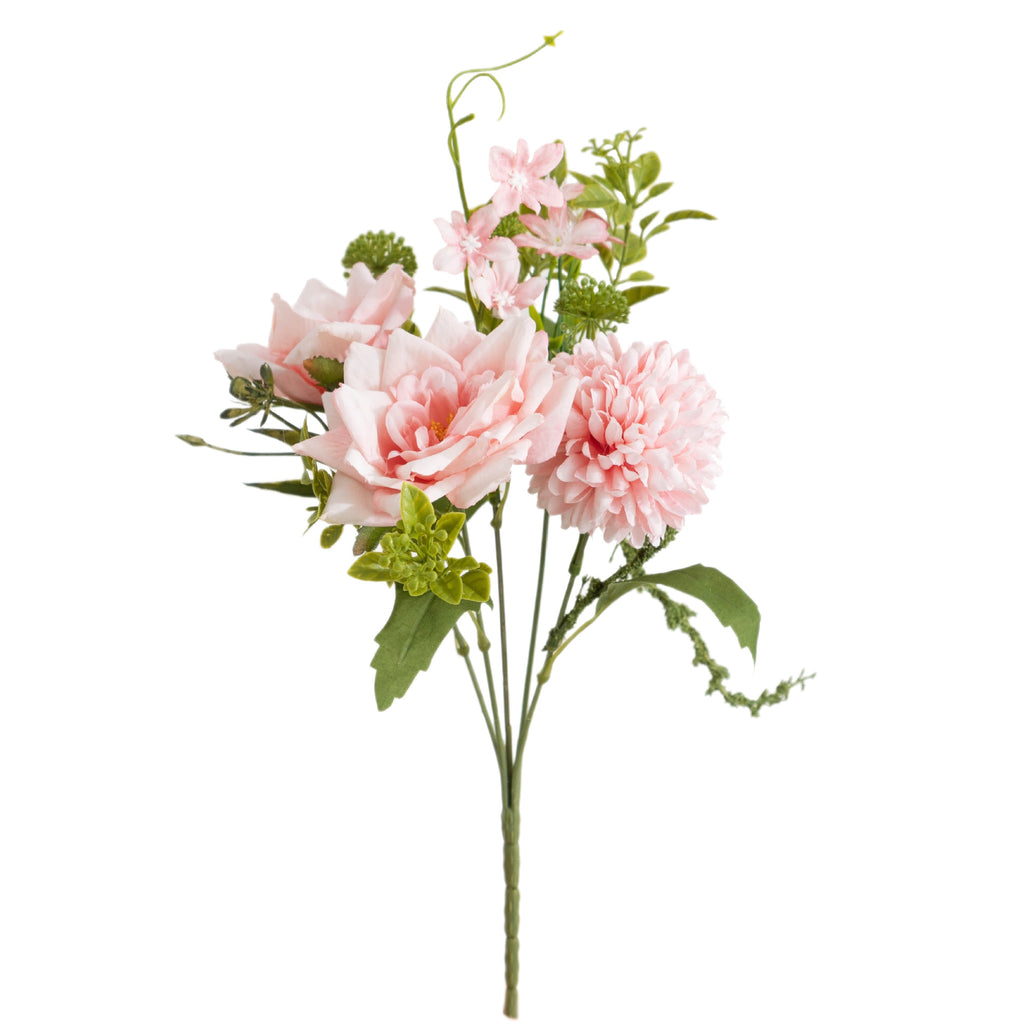 Bouquet de roses et chrysanthèmes artificiels 28 cm, décoration élégante pour mariage, maison ou café, style champêtre et bohème