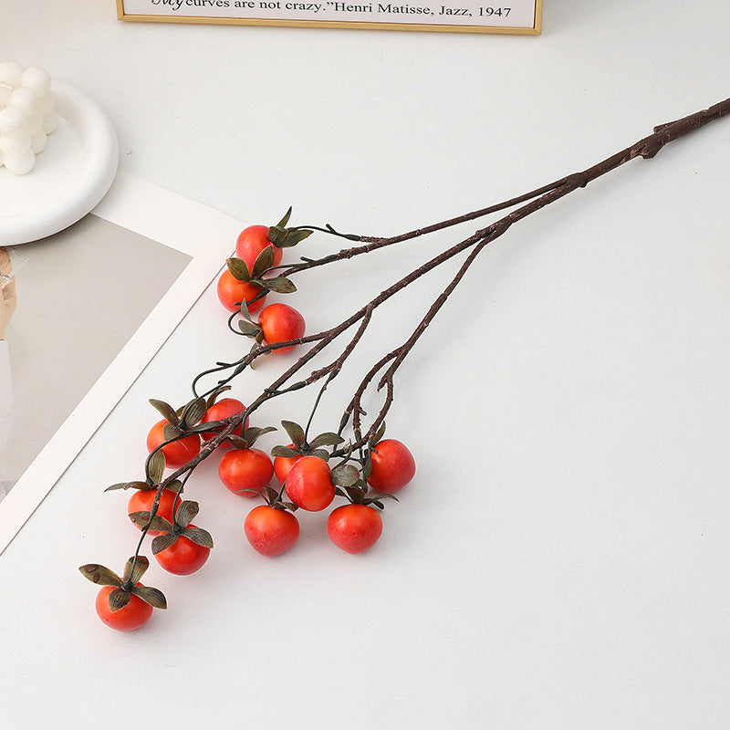 Branche artificielle de mini kakis, 14 fleurs en mousse, 70 cm, décoration d'intérieur, mariage, événements
