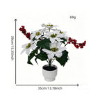Bouquet artificiel de poinsettias en velours, 53 cm, décoration de Noël et fêtes, intérieur chic