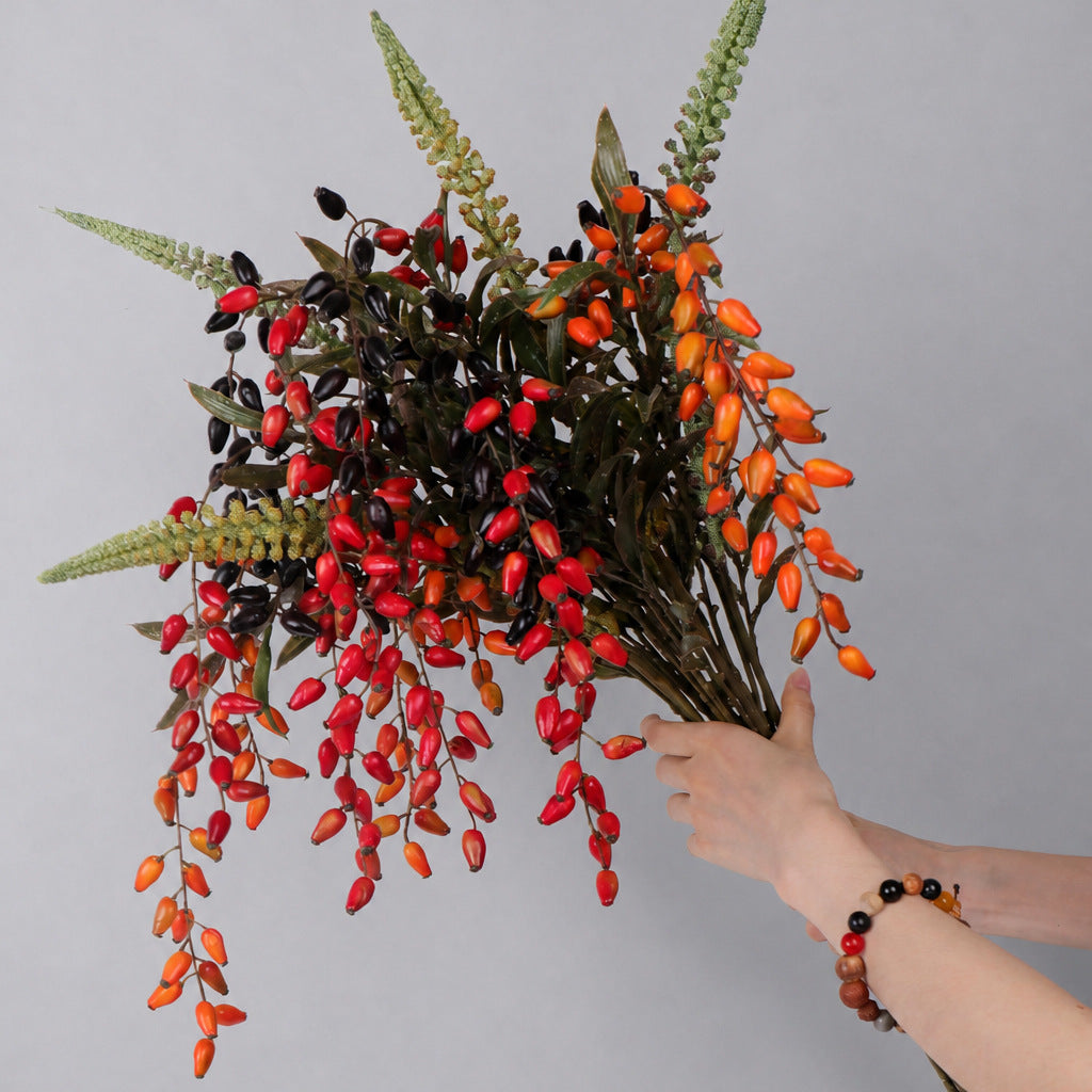 Plante Artificielle de Baies de Goji, 85 cm, Décoration Élégante pour Maison, Mariage ou Espace Commercial