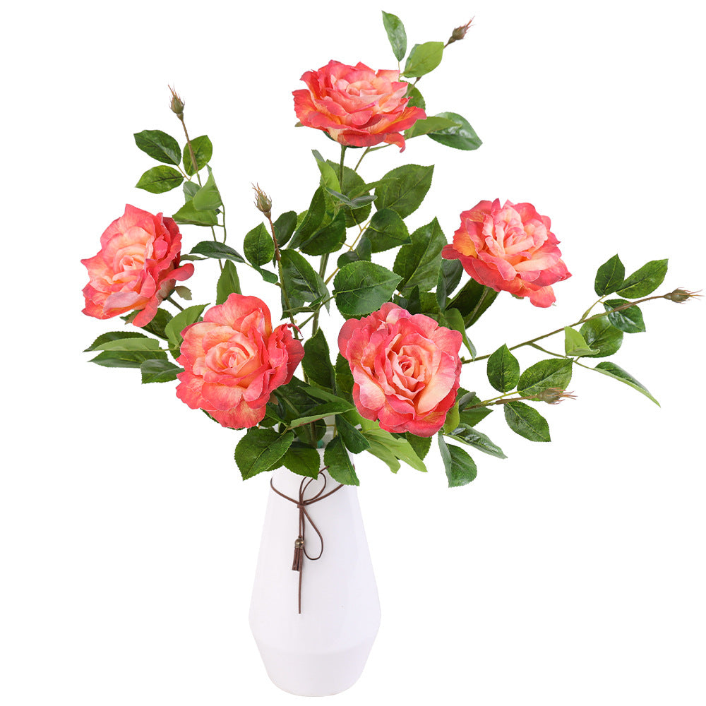 Rose artificielle en tissu soyeux, tige unique, 65 cm, décoration intérieure et extérieure
