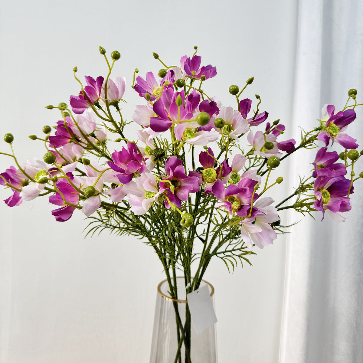 Bouquet de 8 Cosmos en Soie Artificielle, 68 cm - Décoration de Mariage, Maison ou Événement, Style Champêtre et Bohème