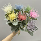Tige unique d'Eryngium artificiel, 38 cm, en polyester soyeux, idéal pour mariages et décoration intérieure