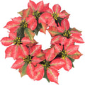 Guirlande de fleurs artificielles Poinsettia pour Noël, décoration murale ou porte, 46 cm, plastique élégant