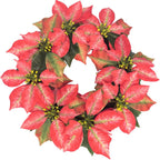 Guirlande de fleurs artificielles Poinsettia pour Noël, décoration murale ou porte, 46 cm, plastique élégant