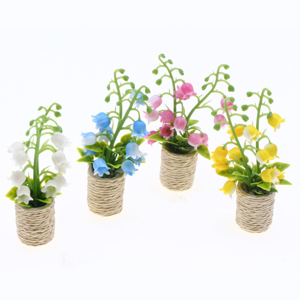 Mini Muguet en Pot, Plante Artificielle pour Décor d'Intérieur, 10 cm, Style Champêtre