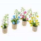 Mini Muguet en Pot, Plante Artificielle pour Décor d'Intérieur, 10 cm, Style Champêtre