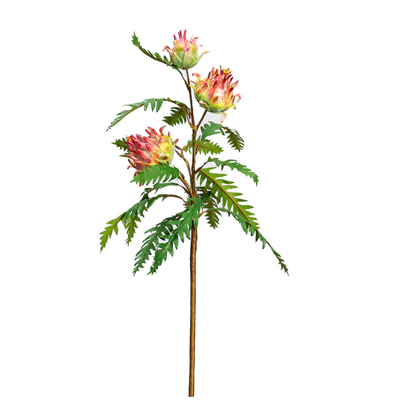 Tige unique de plante artificielle tropicale, Cynara scolymus (Artichaut), 100 cm, décoration intérieure élégante