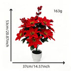 Bouquet artificiel de poinsettias en velours, 53 cm, décoration de Noël et fêtes, intérieur chic