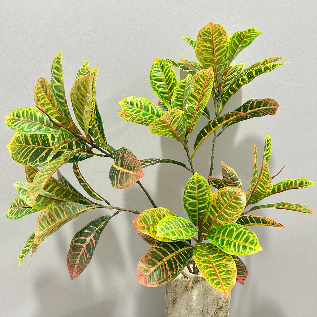 Plante Artificielle Croton, 64 cm, Décoration Intérieure et Extérieure, Style Nordique et Champêtre
