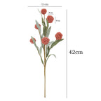 Fleurs artificielles rétro Chrysanthème pompon, bouquet de 6 têtes de 4 cm, 42 cm de haut, soie polyester, décoration d'intérieur et mariage