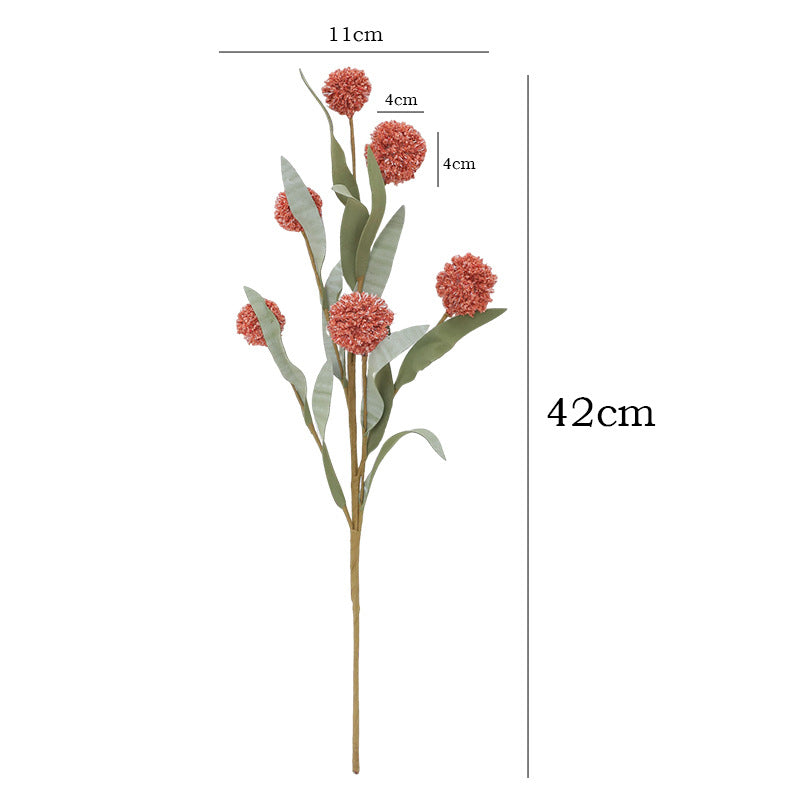 Fleurs artificielles rétro Chrysanthème pompon, bouquet de 6 têtes de 4 cm, 42 cm de haut, soie polyester, décoration d'intérieur et mariage