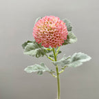 Fleur artificielle Chrysanthème Boule, Tige Unique, 37 cm, Polyester Soie, Décoration Intérieure, Mariage, Bureau
