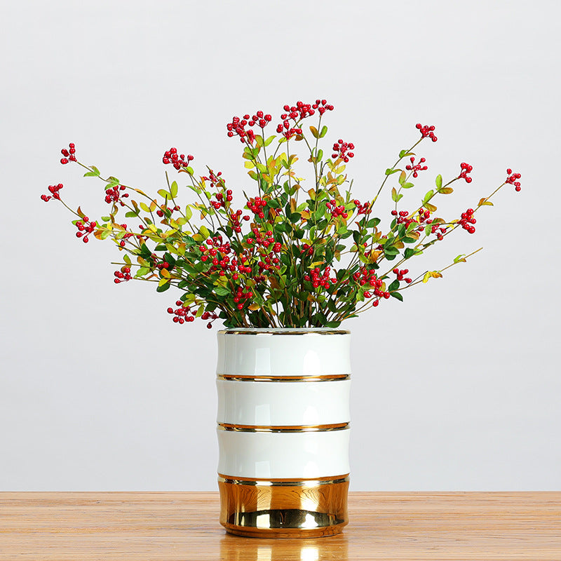 Bouquet de baies artificielles, 6 tiges avec 18 baies (50 cm), décoration intérieure style champêtre