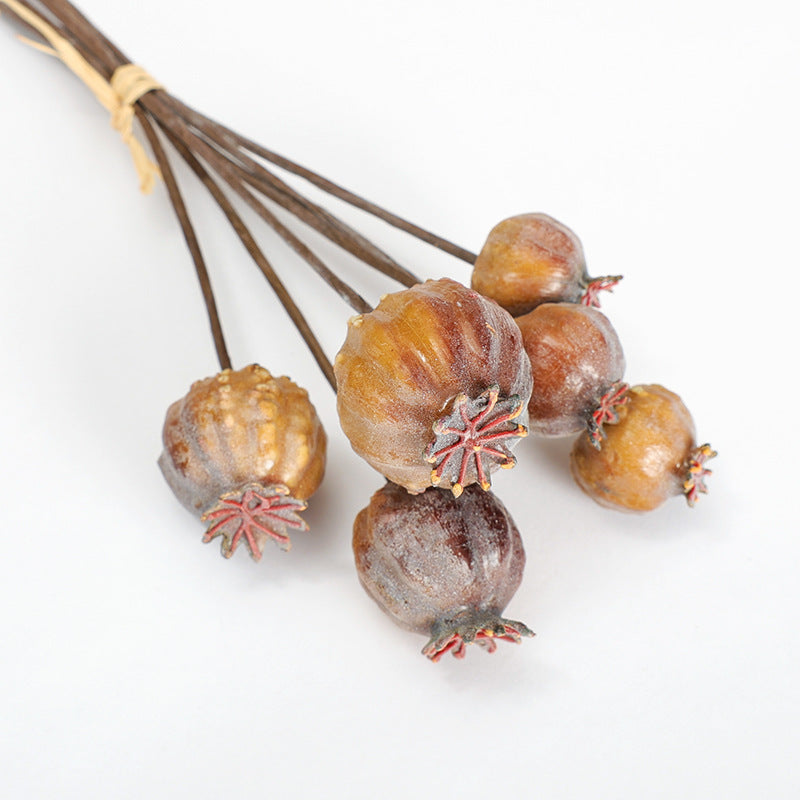 Bouquet de coquelicots artificiels, 6 têtes, 27 cm, décoration intérieure, style champêtre