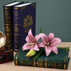 Tige unique de lys artificiel, 3 fleurs, 41 cm, décoration intérieure et événements