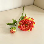 Fleurs artificielles en soie polyester, 2 têtes de pivoines et pivoines blanches, 50 cm, décoration intérieure, mariage, maison
