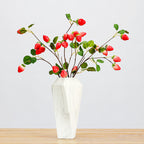 Branche artificielle de fraises, 72 cm, 8 fruits, décoration intérieure élégante