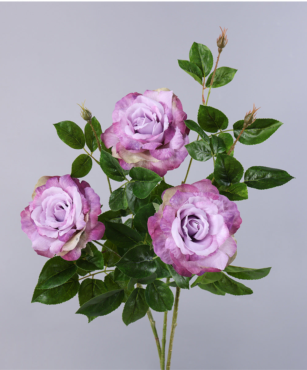 Rose artificielle en tissu soyeux, tige unique, 65 cm, décoration intérieure et extérieure