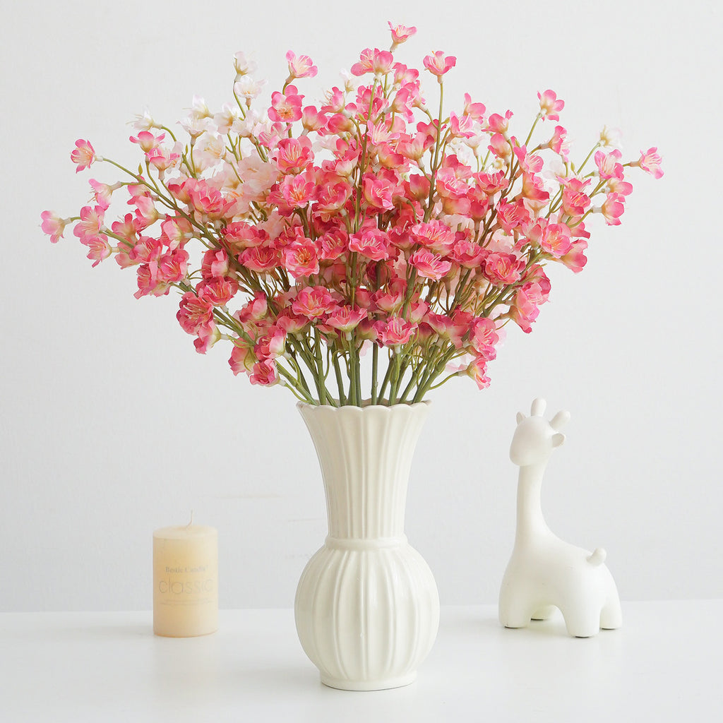 Fleur artificielle en tissu soyeux, 41 cm, tige unique avec muguet, delphinium et jacinthe, décoration intérieure et extérieure