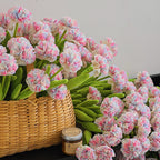 Bouquet de 10 œillets en tissu polyester, 35 cm de haut, idéal pour décoration intérieure et cadeaux