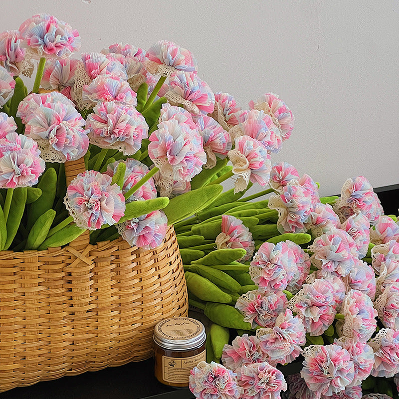 Bouquet de 10 œillets en tissu polyester, 35 cm de haut, idéal pour décoration intérieure et cadeaux