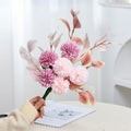 Bouquet de chrysanthèmes et d'eucalyptus artificiels, 46 cm, décoration intérieure, mariage, cadeau