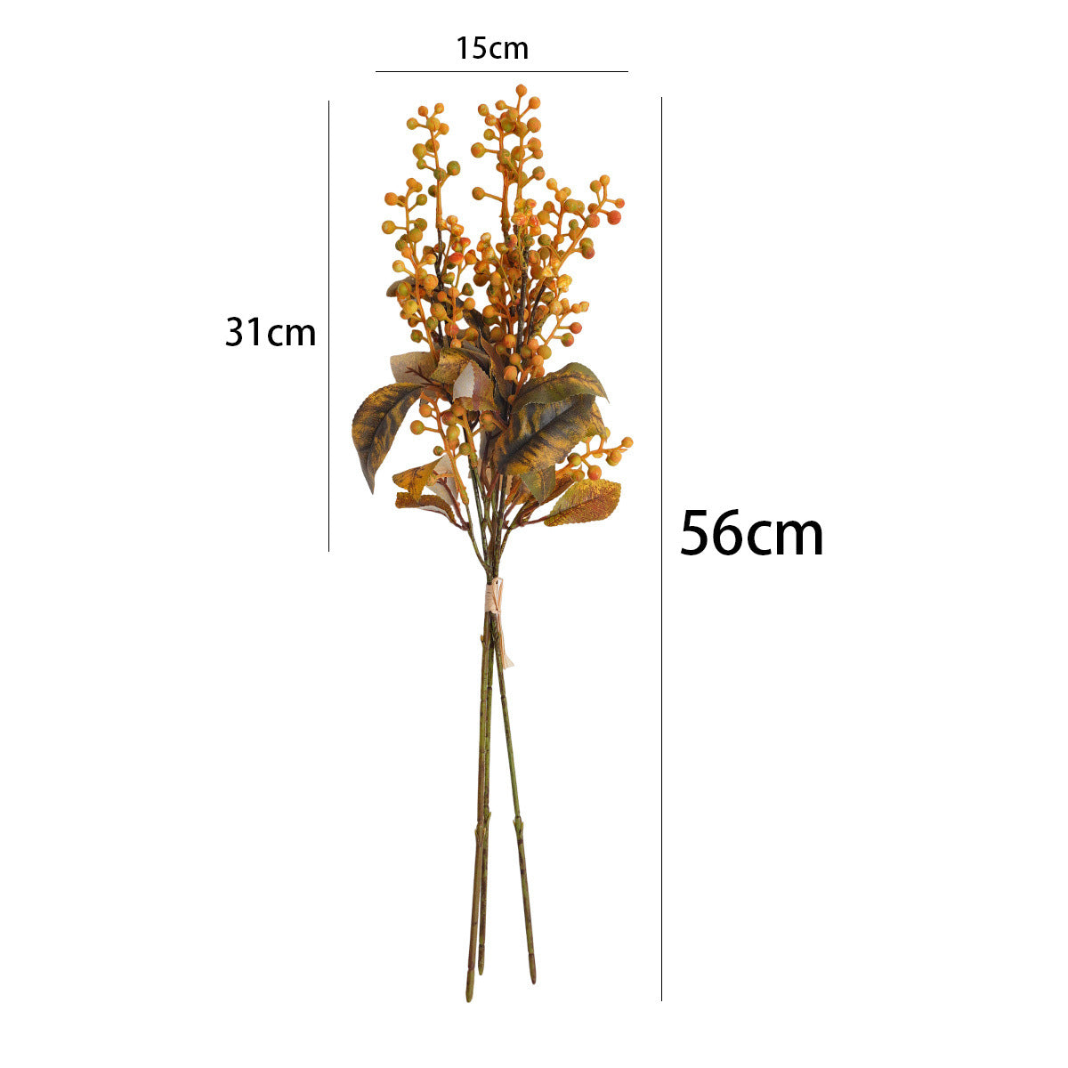 Bouquet de baies sauvages artificielles, 56 cm, style vintage, idéal pour mariages et décoration intérieure