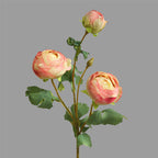 Fleurs artificielles en polyester, rosier thé à 3 têtes, 52 cm, pour décoration intérieure